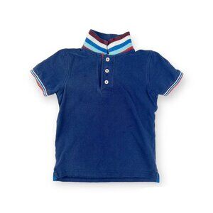 Mini Boden Blue Retro Stripe Polo {3/4}